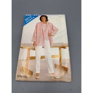 Butterick 5515 See & Sew Pattern Misses Jacket Pants Top Size 8 10 12 UNCUT